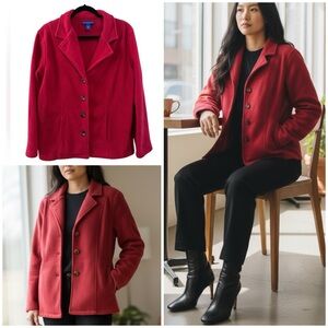 Karen Scott Performance Minimalist
Fleece Blazer Jacket Women's Sz
Med Holiday